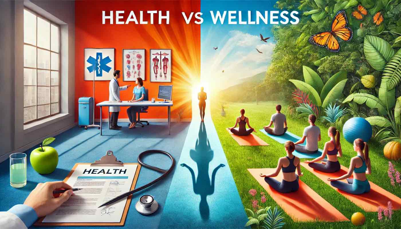 what is the difference between health and wellness